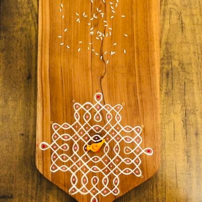 Teak Wood Platter (Large, Kolam)