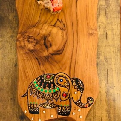 Teak Wood Platter (Medium, Elephant)