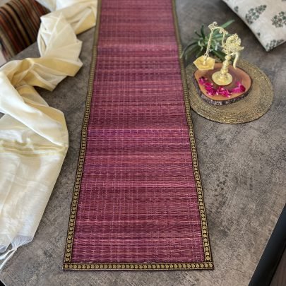 River Grass Table Runner (Maroon)