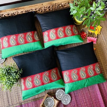 Silk Cushion Covers (Dhwani, Set of 4)
