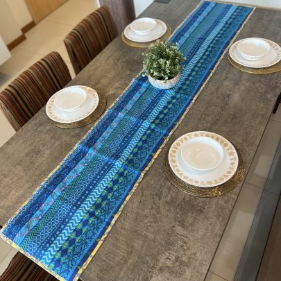 Cotton Table Runner (Blue D1)
