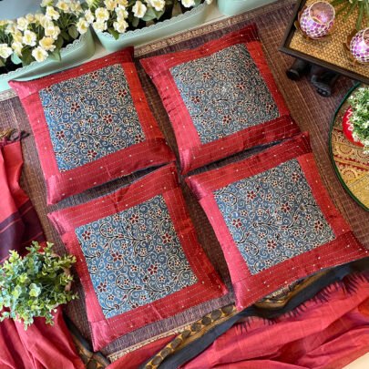 Mashru Silk Cushion Covers (Mira, Set of 4)