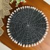 Coloured Raffia Placemats with Shells (Black)