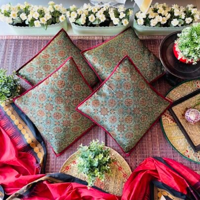 Mashru Silk Cushion Covers (Set of 4, Mali7)