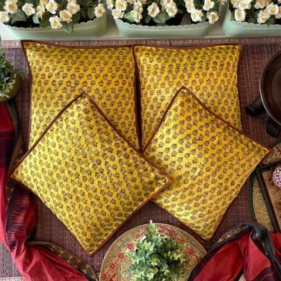 Mashru Silk Cushion Covers (Set of 4, Mali4)
