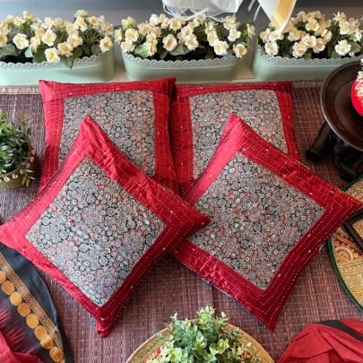 Mashru Silk Cushion Covers (Set of 4, Krupa1)