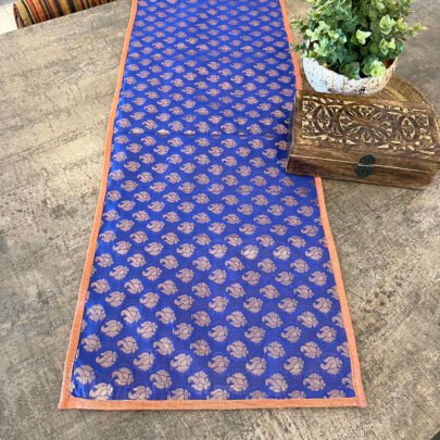 Brocade Silk Table Runner (Blue)