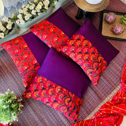 Hand Embroidered Cushion Covers (Set of 4, Kalpa5)