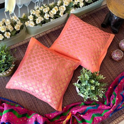 Brocade Silk Cushion Covers (Set of 2, Dhwani3)
