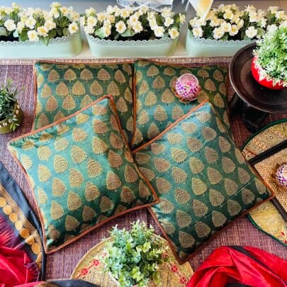 Mashru Silk Cushion Covers (Set of 4, Mali6)