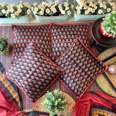 Mashru Silk Cushion Covers (Set of 4, Mali5)