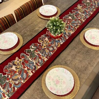 Kalamkari Design Table Runner (Red 2)