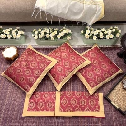 Brocade Silk Cushion Covers (Set of 5, Umera2)