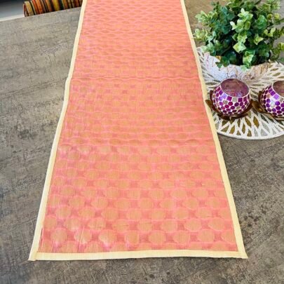Brocade Silk Table Runner (Peach)