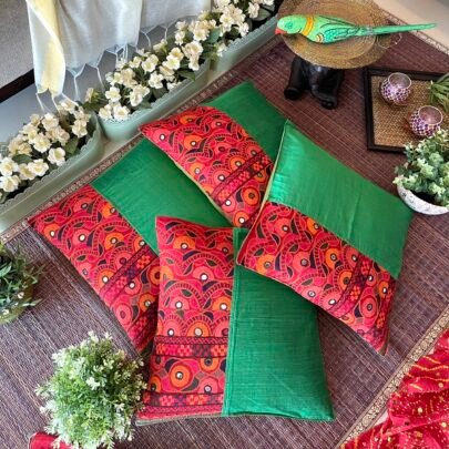 Hand Embroidered Cushion Covers (Set of 4, Kalpa2)