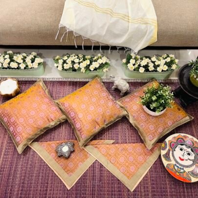 Brocade Silk Cushion Covers (Set of 5, Umera3)