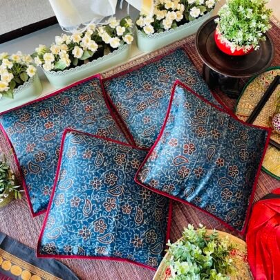 Mashru Silk Cushion Covers (Set of 4, Mali3)