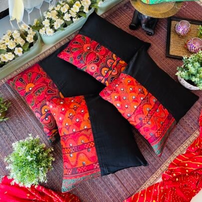 Hand Embroidered Cushion Covers (Set of 4, Kalpa1)