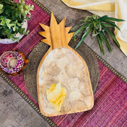 Wooden Pineapple Shaped Platter (Gold Shell)