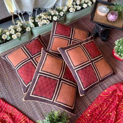 Printed Cotton Cushion Covers (Set of 4, C2)