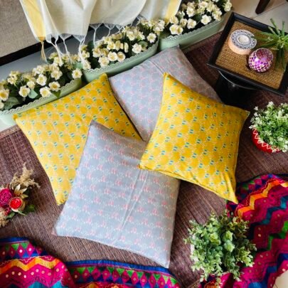 Cotton Cushion Covers (Set of 4, Ikat1)