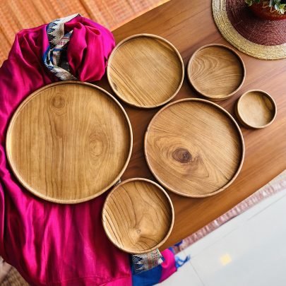 Teak Wood Plate Set of 6