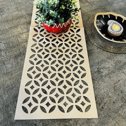 Leather Table Runner (Beige)