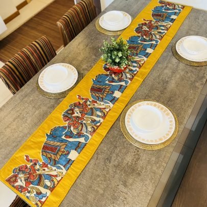 Kalamkari Design Table Runner (Mustard 1)