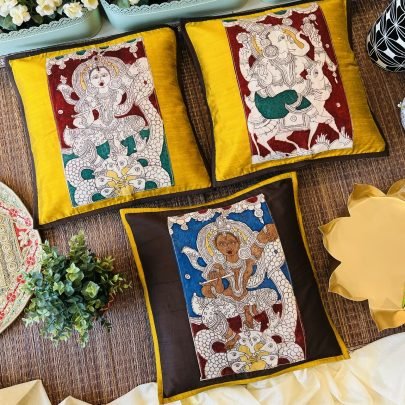 Kalamkari Cushion Covers (Set of 3, B&Y)