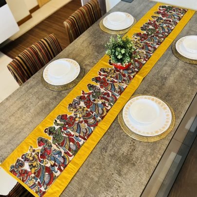 Kalamkari Design Table Runner (Mustard 4)