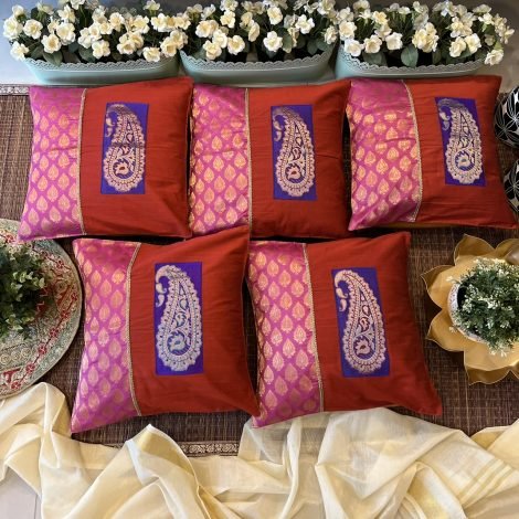Brocade Silk Cushion Covers (Set of 5) - Image 2