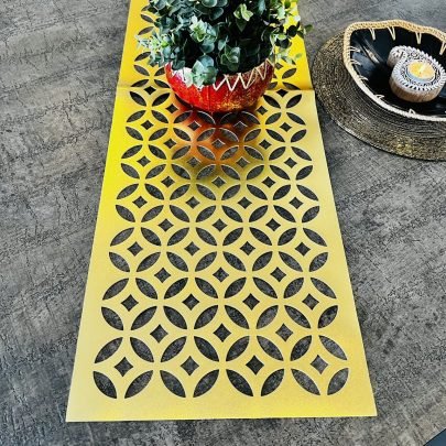 Leather Table Runner (Gold)