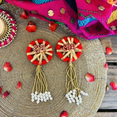 Festive Door Hangings (Set of 2, Red)