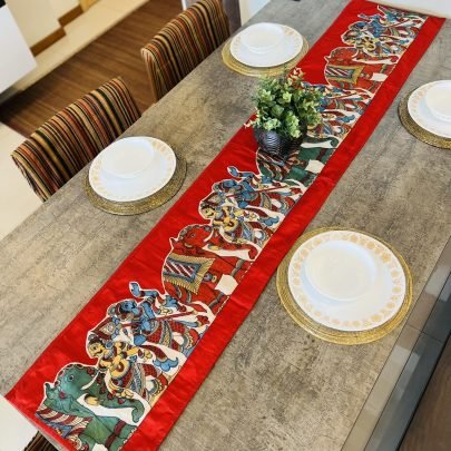 Kalamkari Design Table Runner (Red 3)