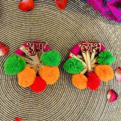 Festive Shubh Labh (Set of 2, Pink)