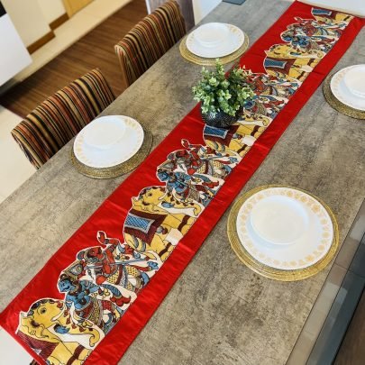 Kalamkari Design Table Runner (Red 2)