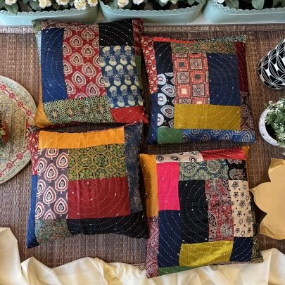 Mashru Silk Cushion Covers (Set of 4, Set A)