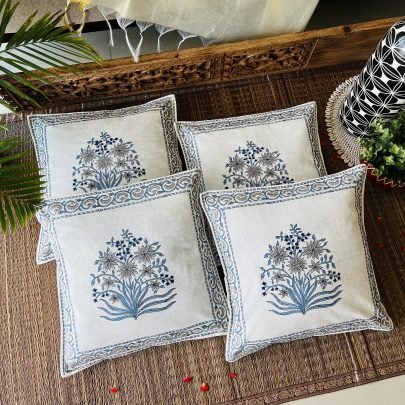Block Printed Cotton Cushion Covers (Set of 4, BP4)