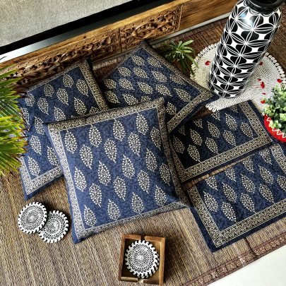 Block Printed Cotton Cushion Covers (Set of 5, KP2)