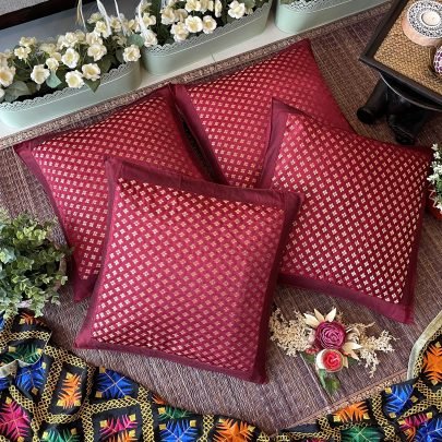 Brocade Silk Cushion Covers (Set of 4, BH1)