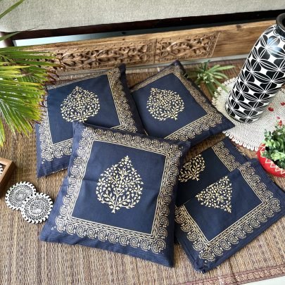 Block Printed Cotton Cushion Covers (Set of 5, KP1)