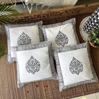 Block Printed Cotton Cushion Covers (Set of 4, BP1)