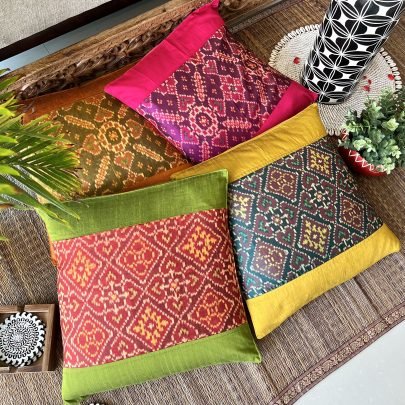 Patola Silk Cushion Covers (Set of 4, PS5)