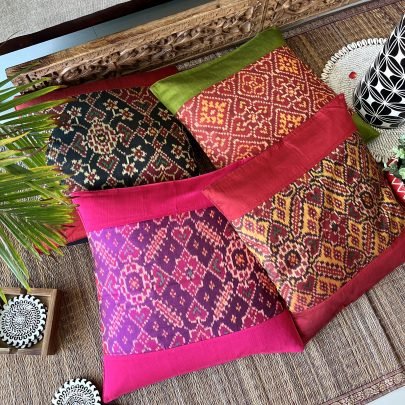 Patola Silk Cushion Covers (Set of 4, PS3)