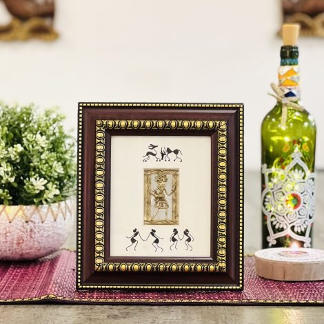 Framed Dhokra & Warli Wall Art (D18)