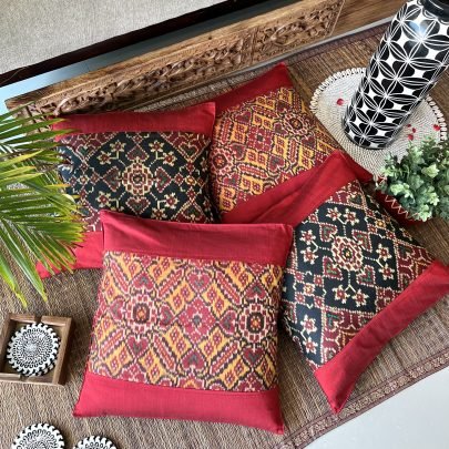 Patola Silk Cushion Covers (Set of 4, PS4)