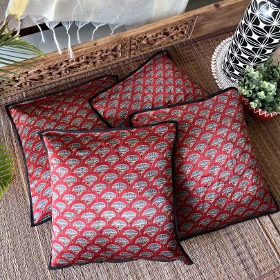 Mashru Silk Cushion Covers (Set of 4, TH1)