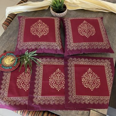 Block Printed Cotton Cushion Covers (Set of 5, KP4)