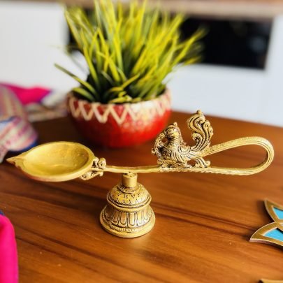 Brass Arti Diya with Bell