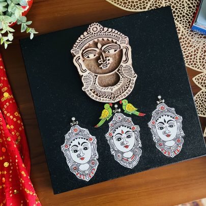 Kalamkari Canvas Wall Art (3 faces)